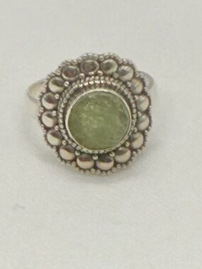 Sterling Silver Green Stone Ring